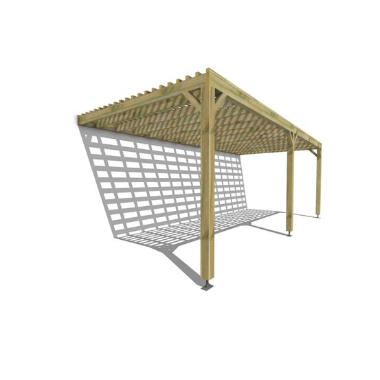 Pergola bois • 7m x 3m • adossée • sens profondeur • lattage bois • livraison comprise