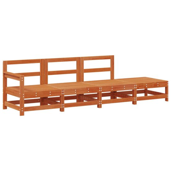 Unité de canapé sectionnel brun ciré 252 x 62 x 70,5 cm