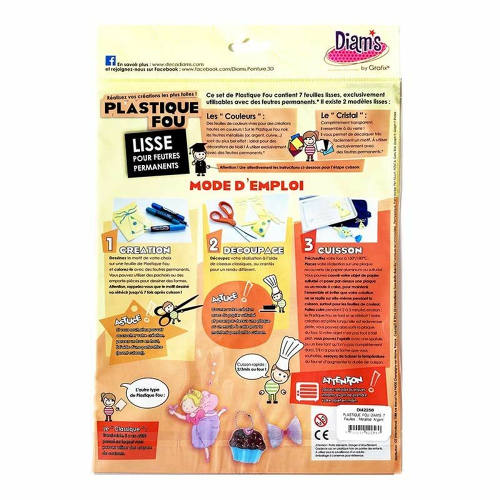 Plastique fou - 7 feuilles métallisées argentées