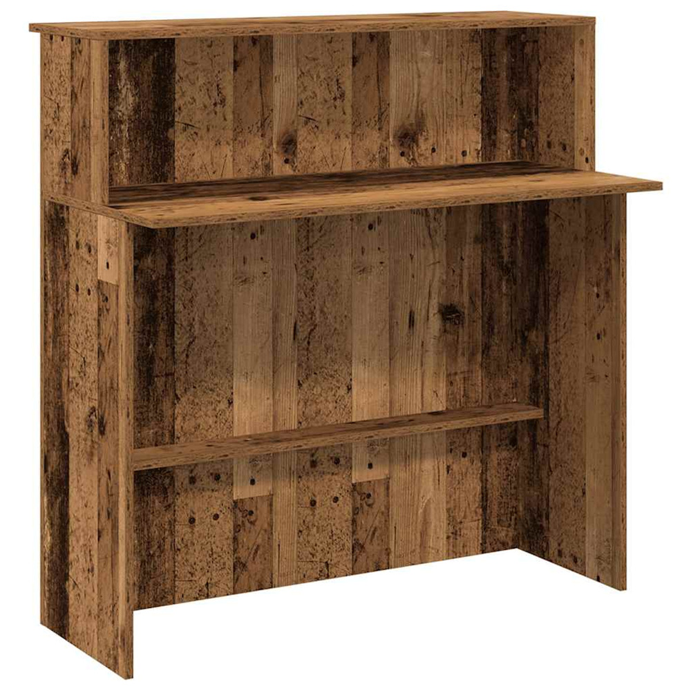 Bureau de réception vieux bois 100x50x103,5cm bois d'ingénierie