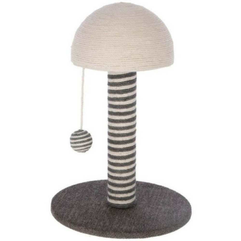 Kerbl - poteau griffoir pour chat - tronc 42 cm - funghi - gris/blanc - sisal - base : ø 30 cm