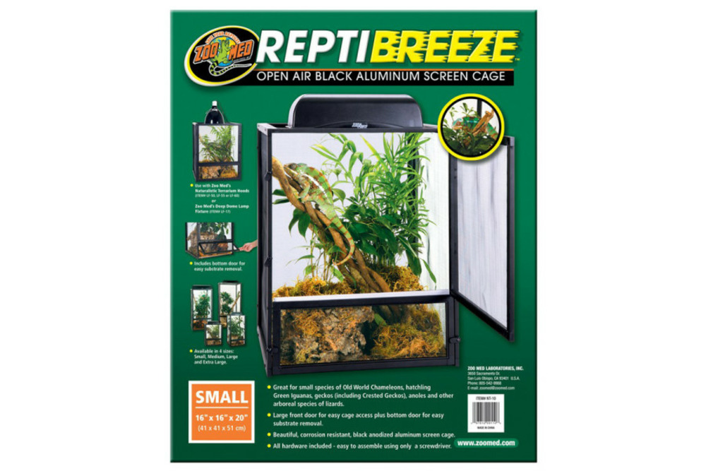 Terrarium grillagé - reptibreeze small 41 x 41 x 51 cm - terrarium destiné aux lézards type caméléon