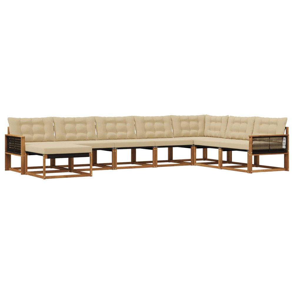Ensemble de canapés d'extérieur 8 pcs naturel et beige