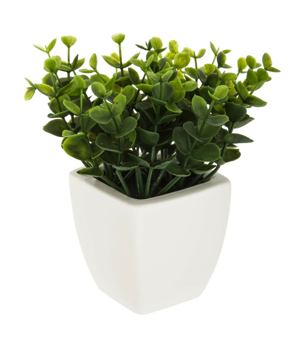 Plante artificielle pot en céramique h 15 cm