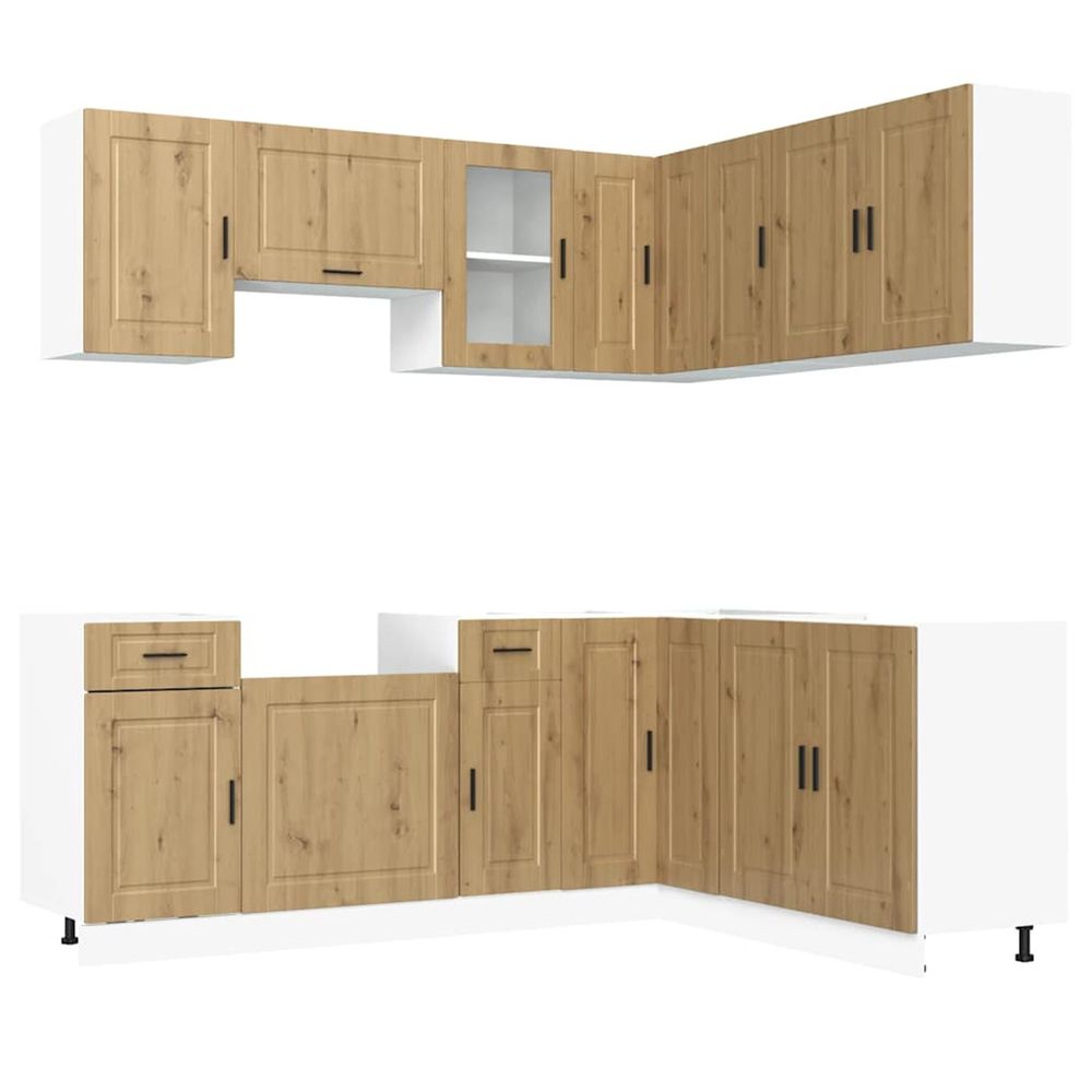 Ensemble d'armoires de cuisine 11 pcs porto bois d'ingénierie