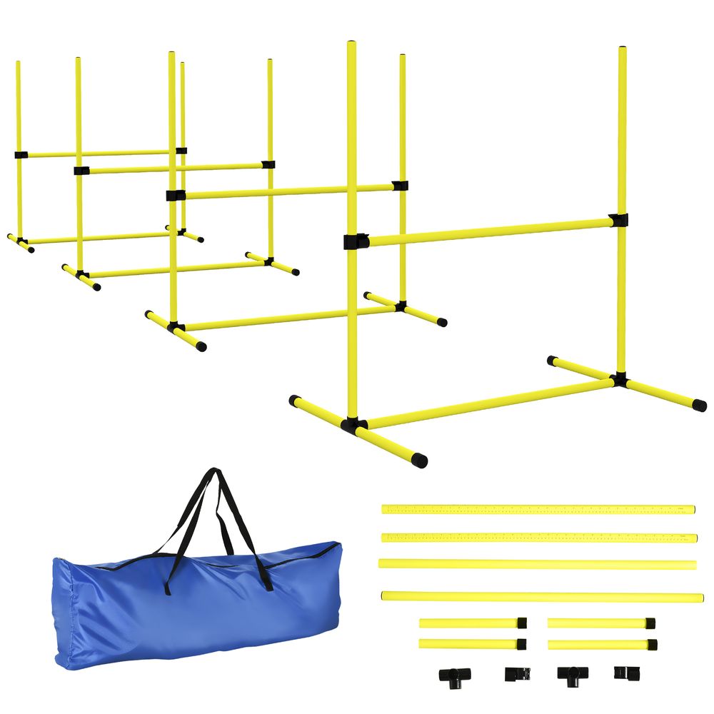 Set d'agility chien pe abs entraînement hauteur réglable 99x65x94cm jaune - comfortxl outdoor living