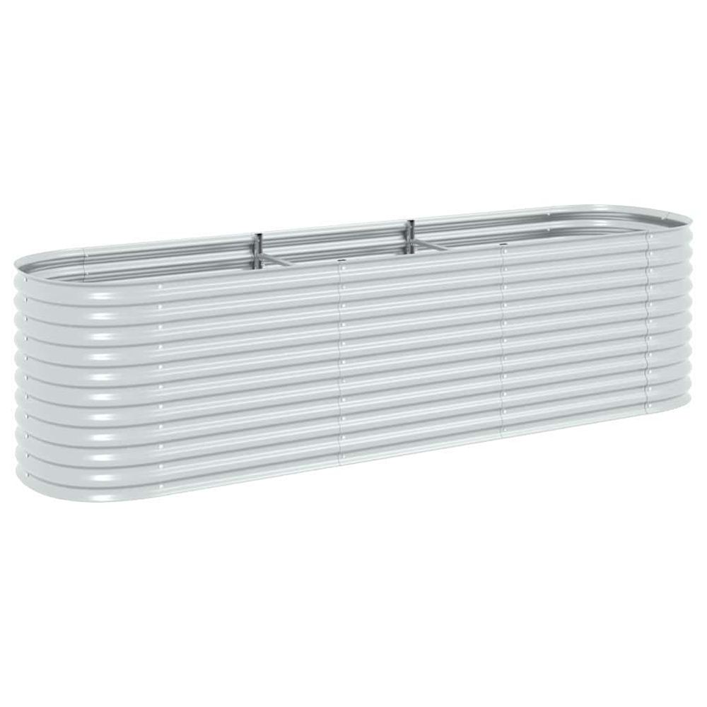 Lit surélevé de jardin 320x80x81 cm acier galvanisé argenté