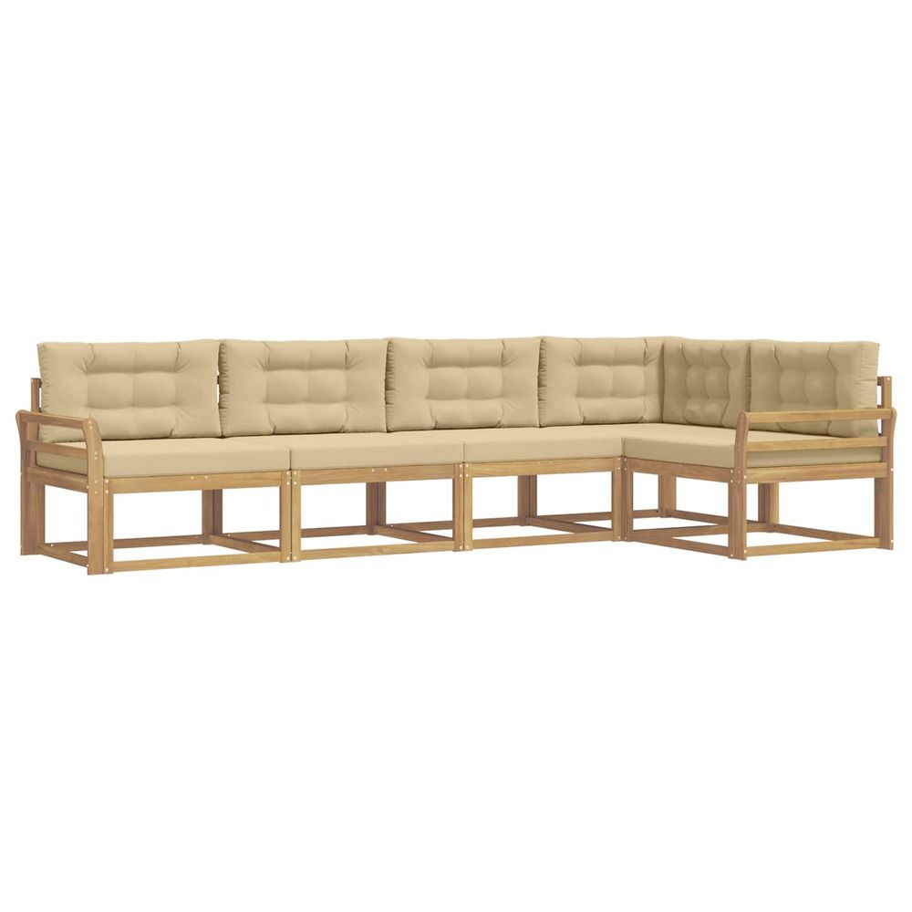 Ensemble de canapés d'extérieur 4 pc blanc et beige polyester