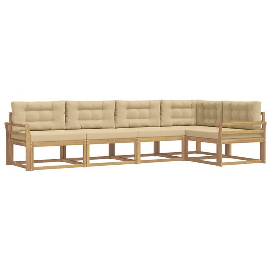 Ensemble de canapés d'extérieur 4 pc blanc et beige polyester