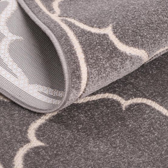 Tapis rond d'extérieur ø150cm tissé kilim gris clair kuma