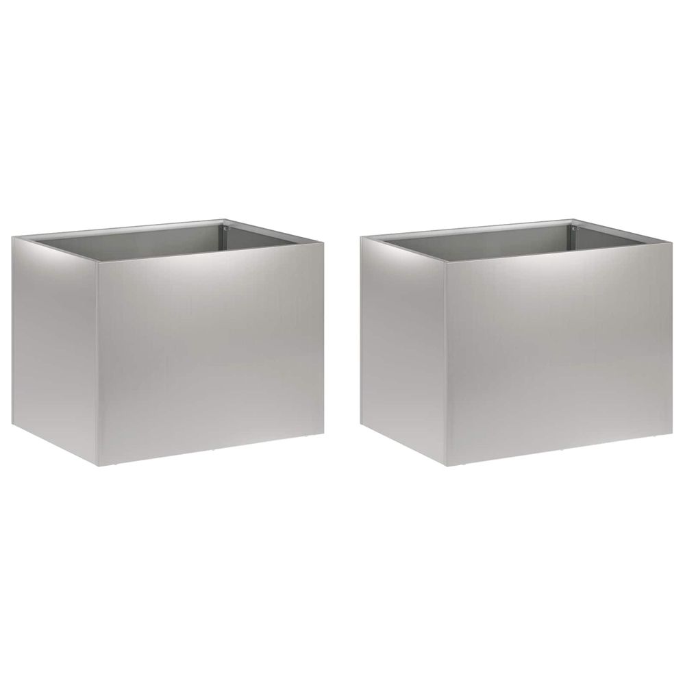 Cache-pot de jardin 2 pc argenté 40 x 30 x 30 cm