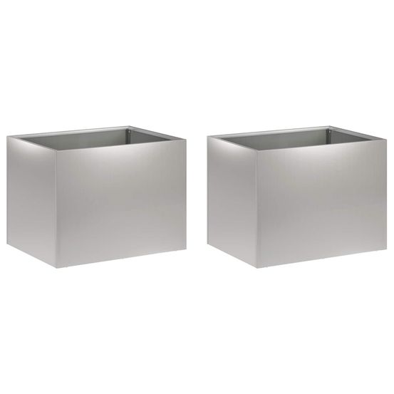 Cache-pot de jardin 2 pc argenté 40 x 30 x 30 cm