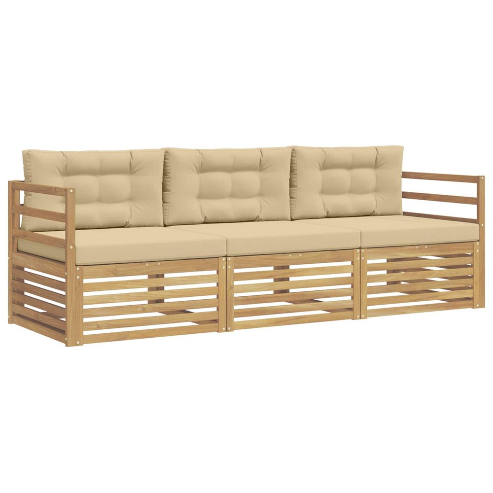 Ensemble de canapés d'extérieur 3 pc blanc et beige polyester