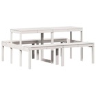 Table de pique-nique blanc 160x134x75 cm bois massif de pin