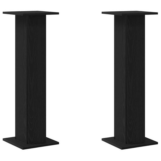 Support de plante 2 pc chêne noir 30 x 30 x 95 cm