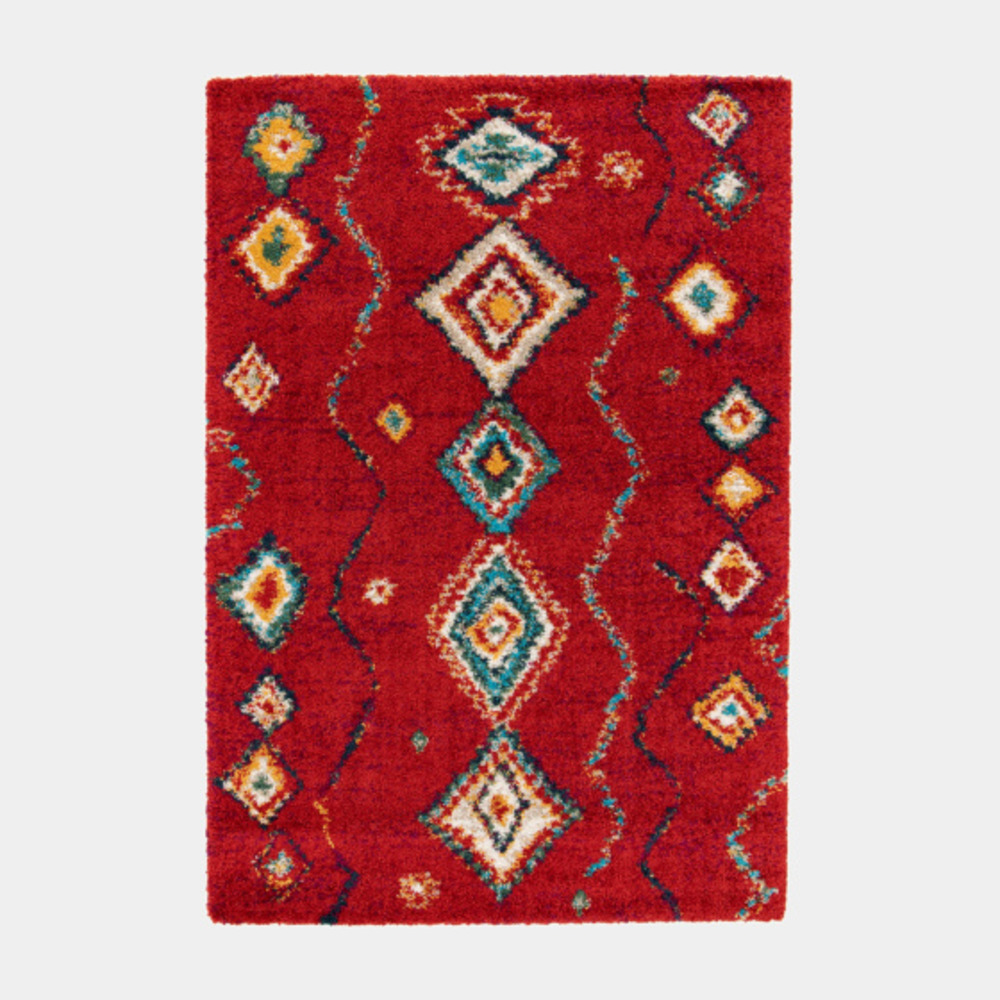 Tapis motif berbère - azilal - rouge - 120 x 170 cm