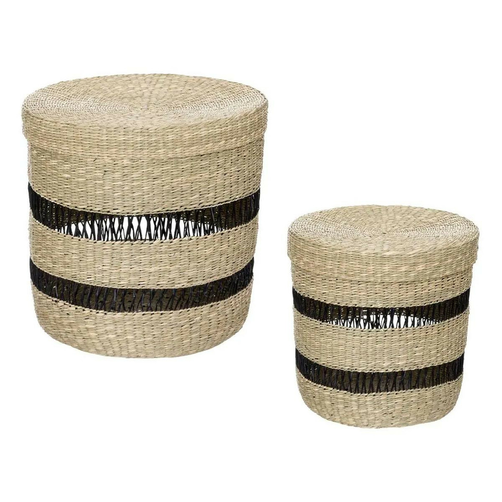 Lot de 2 paniers en jonc 