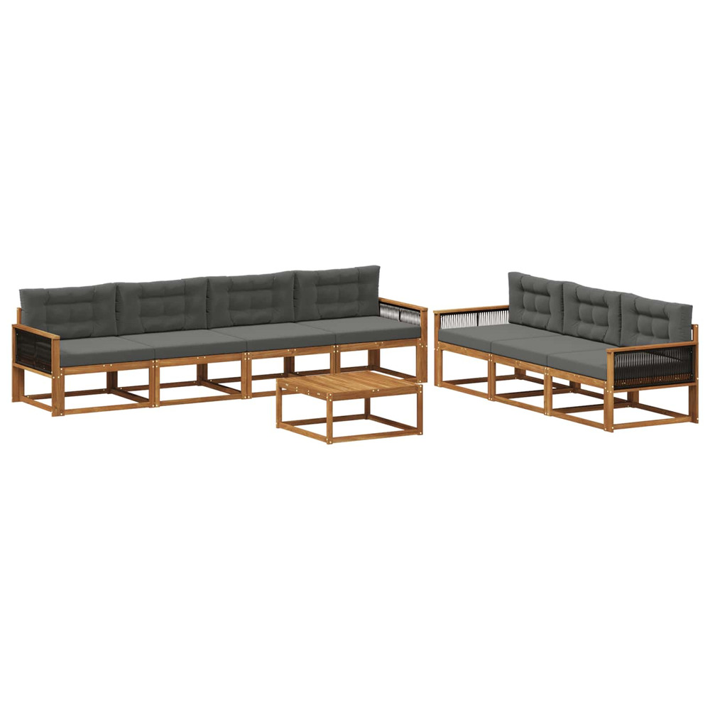 Ensemble de canapés d'extérieur 8 pcs naturel et anthracite