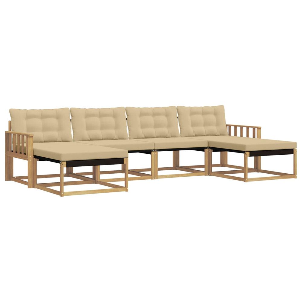 Ensemble de canapés d'extérieur 6 pc blanc et beige