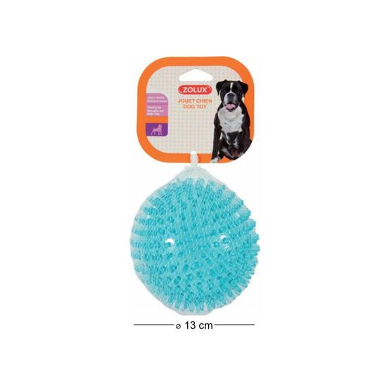 Jouet pour chien balle avec picots pop 13 cm turquoise