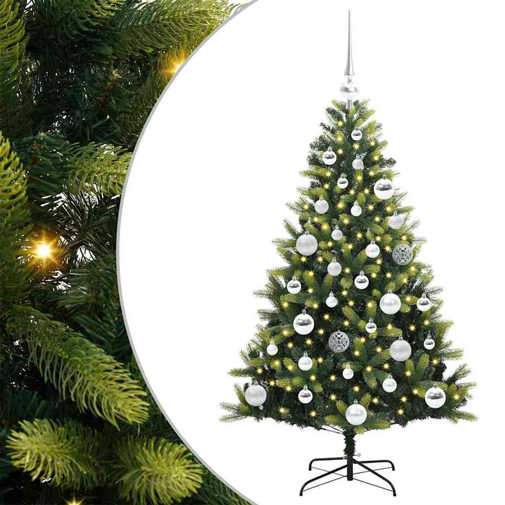 Arbre de noël artificiel à charnières 150 led vert 120 cm