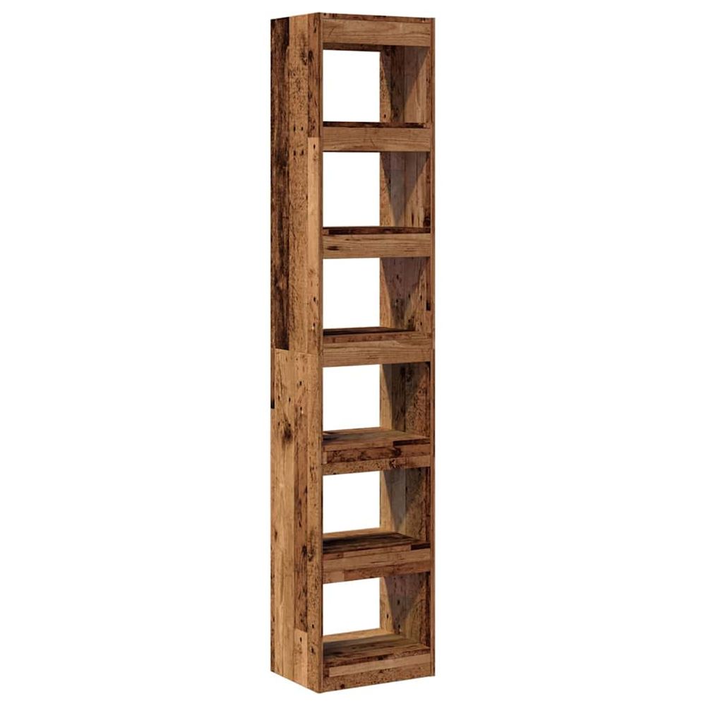 Bibliothèque/cloison de séparation vieux bois 40x30x198 cm