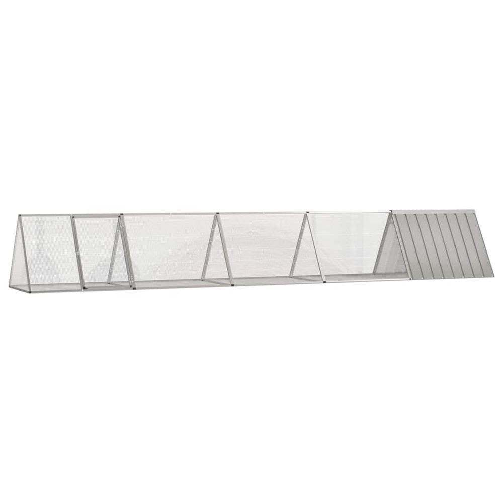 Cage pour lapin gris 504,5x80,5x71 cm acier galvanisé