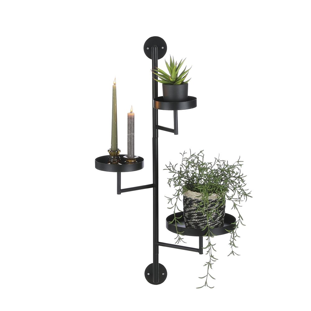 Étagère murale perry h80x23cm - noir