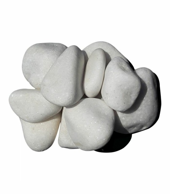 Galet marbre blanc pur 25-40mm, filet de 20 kg - f-pai051