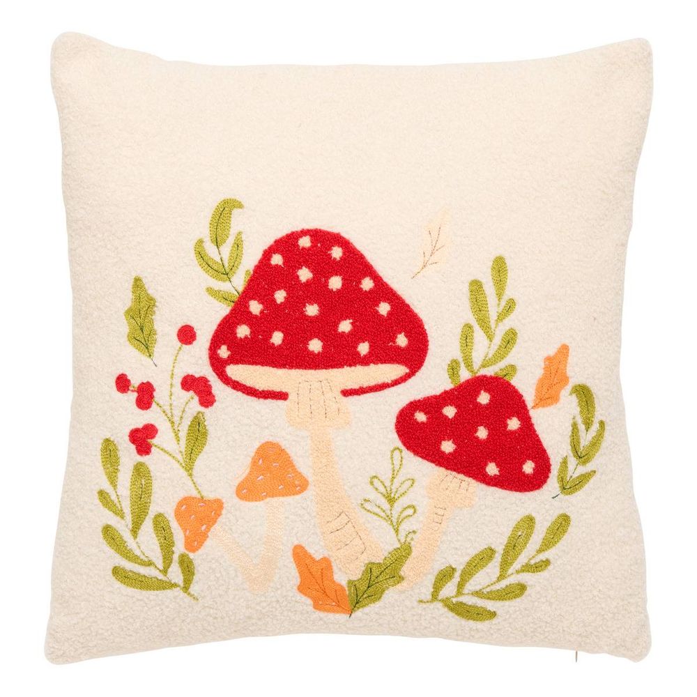 Coussin automne carré 45x45cm blanc