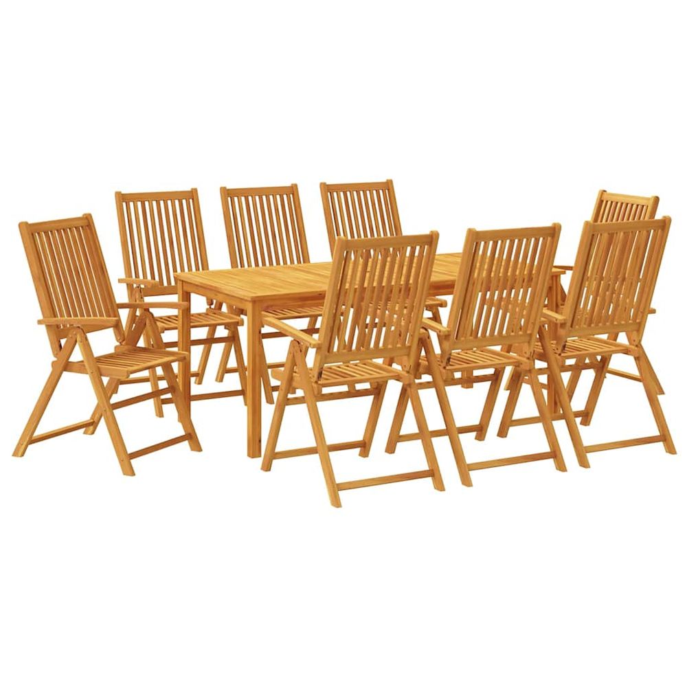 Ensemble à manger de jardin 9 pcs 180x90x75 cm bois d'acacia solide