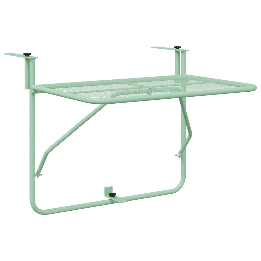 Table suspendue de balcon - vert menthe, 60x40 cm, acier