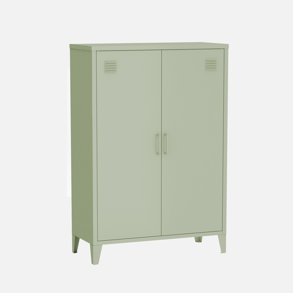 Commode/armoire en métal, 2 portes