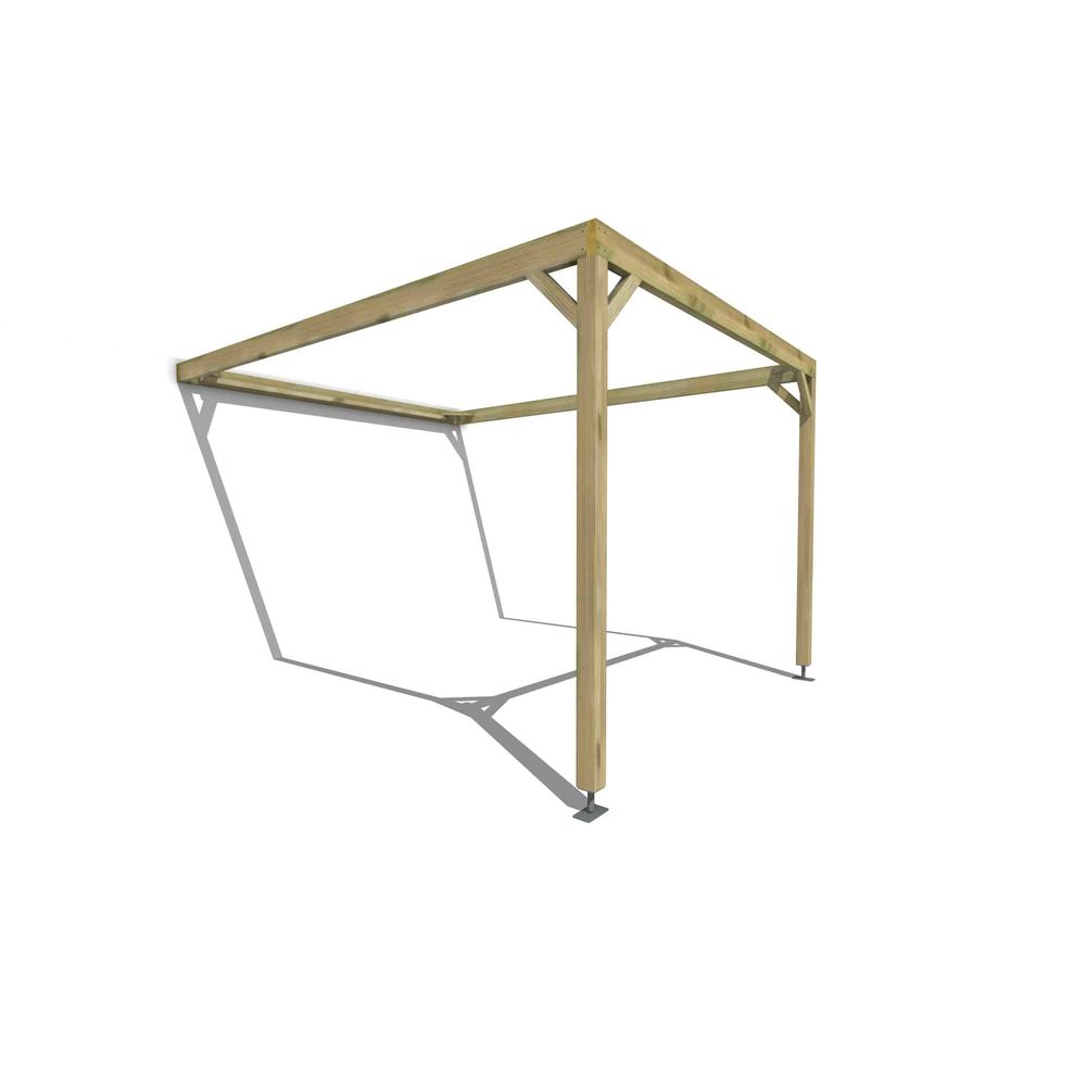 Pergola bois • 3m x 4m • adossée • cadre simple • livraison comprise
