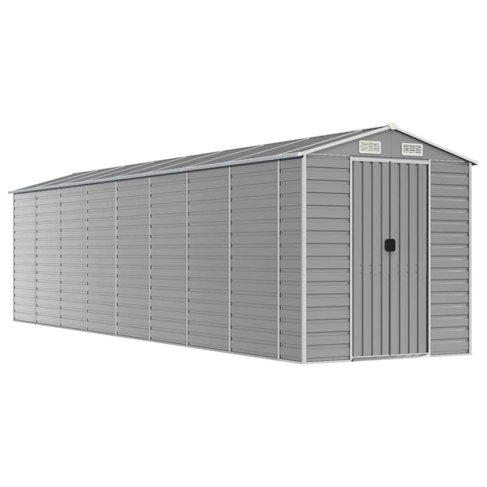 Abri de jardin gris clair 191 x 810 x 198 cm en acier galvanisé