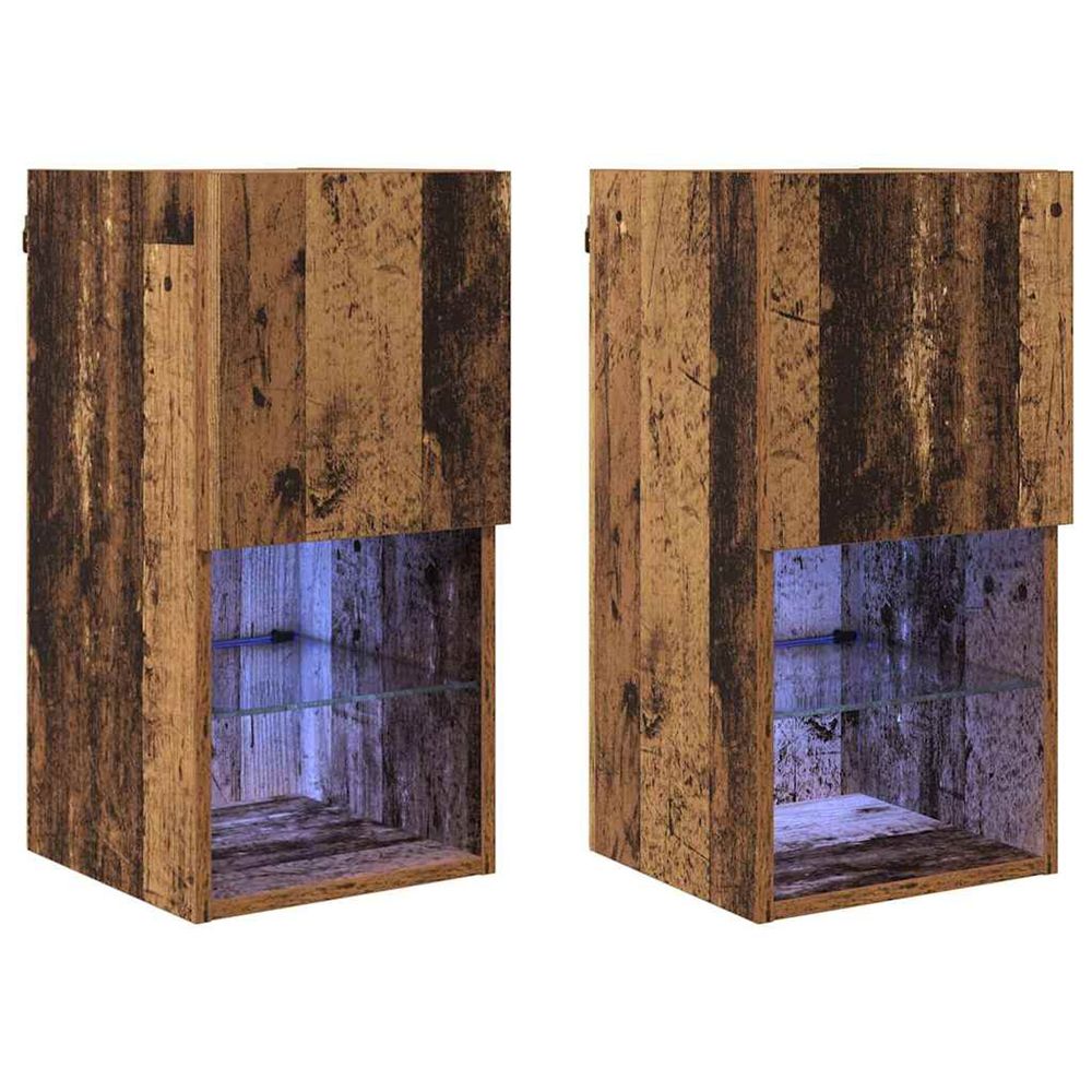 Meubles tv muraux 2 pc bois ancien bois d'ingénierie