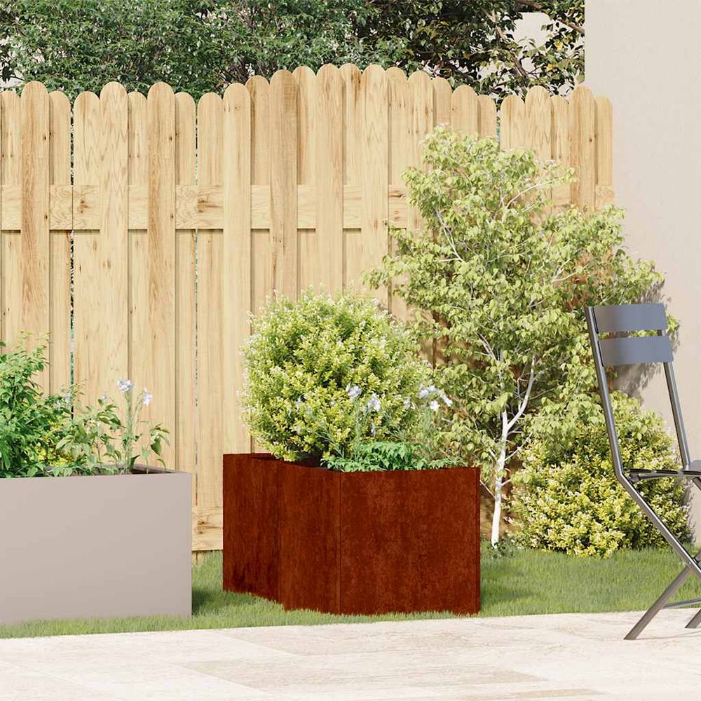 Jardinière rectangulaire acier corten potager jardin 80x40 cm