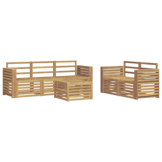 Ensemble de canapés d'extérieur 6 pc blanc bois d'acacia massif
