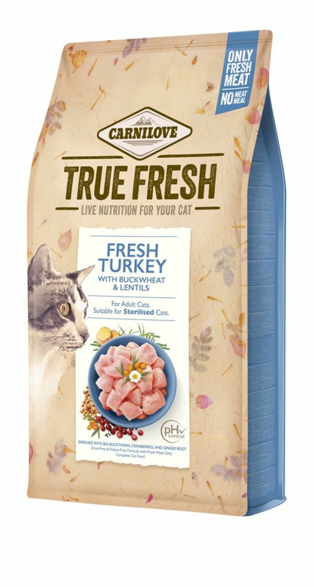 Carnilove - croquettes sans céréales true fresh à la dinde pour chat 1.8kg