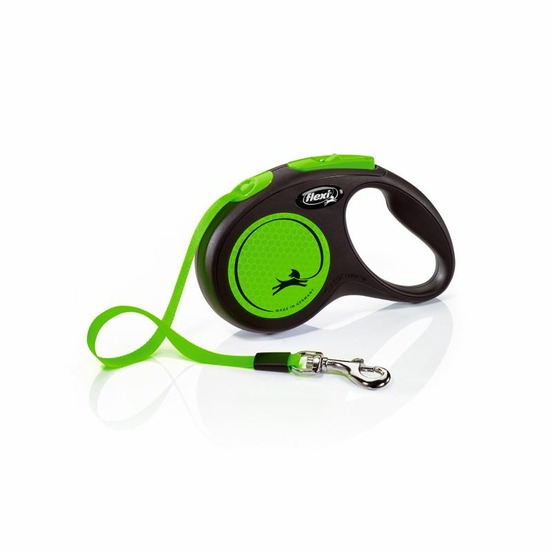 Laisse new neon m tape 5 m black/ neon green flexi cl21t5-251-s-neog