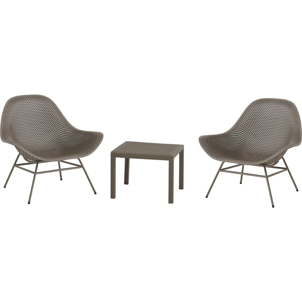 Lot de 2 fauteuils de jardin avec table basse 