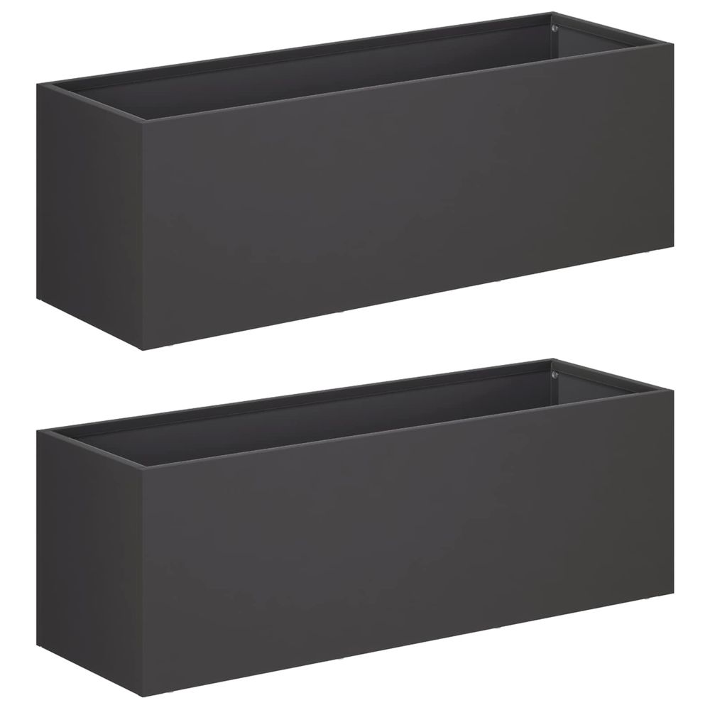 Cache-pot de jardin 2 pc noir 40 x 20 x 20 cm