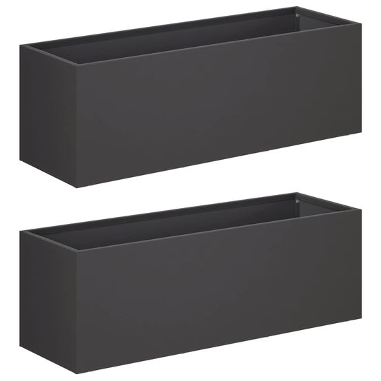 Cache-pot de jardin 2 pc noir 40 x 20 x 20 cm