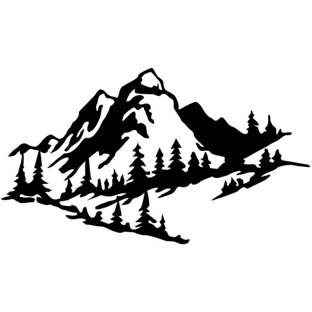 Décoration murale en métal montagnes