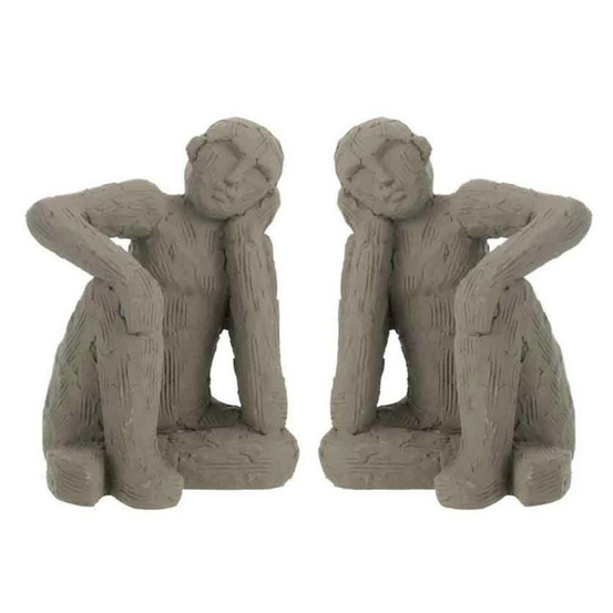 Lot de 2 serre-livres en ciment