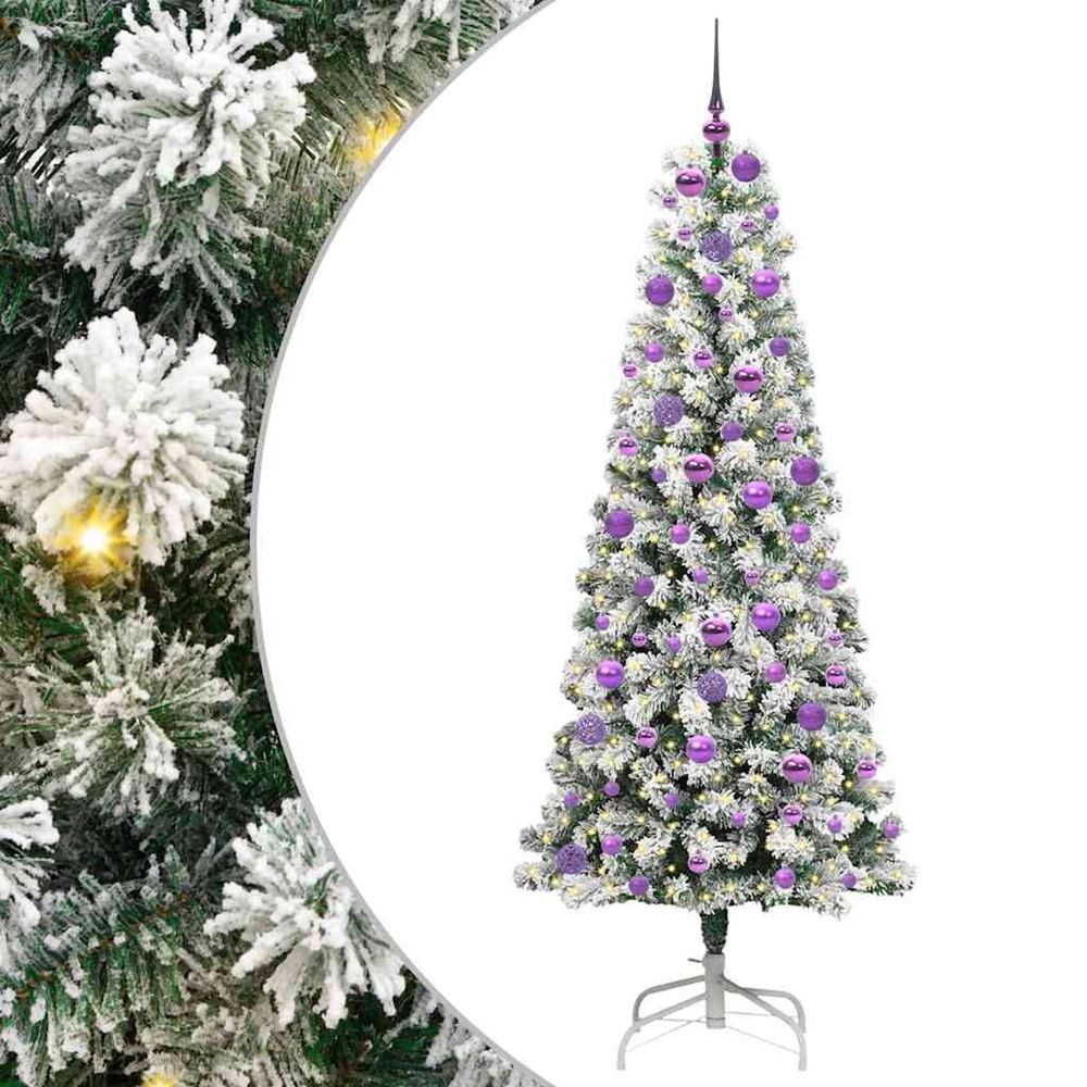Sapin de noël artificiel à branches articulées vert et blanc
