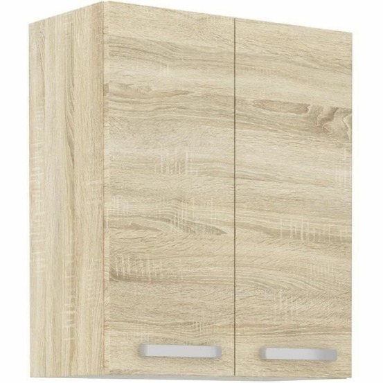 Meuble haut 2 portes battantes - chêne sonoma - 60 cm x 31,6 x 72 cm - lassen
