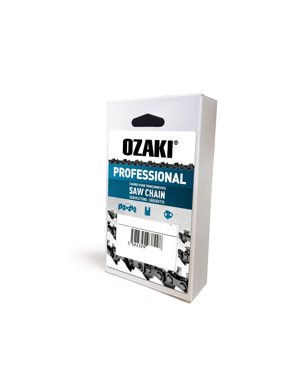 Chaîne de tronçonneuse ozaki pro carrée 3/8 .050 (1,3mm) 57 entraîneurs.