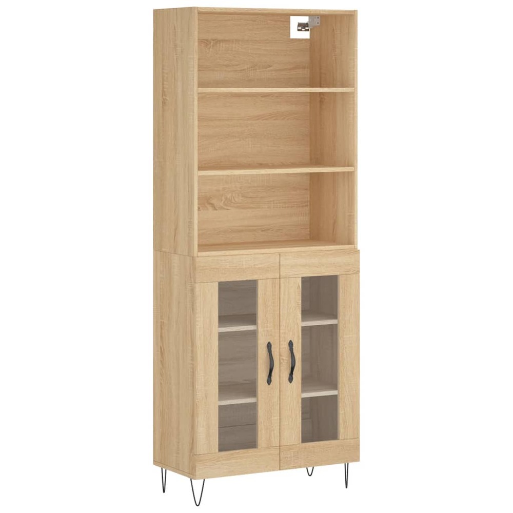 Buffet bahut commode armoire meuble de rangement organisateur cuisine salle de séjour salon haut sonoma 69,5 x 34 x 180 cm bo