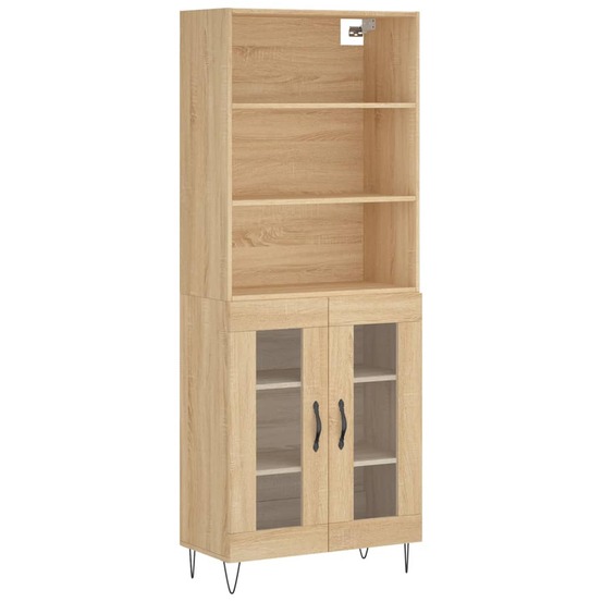 Buffet bahut commode armoire meuble de rangement organisateur cuisine salle de séjour salon haut sonoma 69,5 x 34 x 180 cm bo